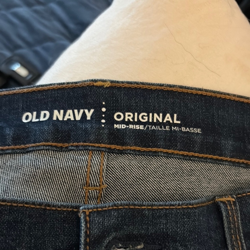 Old Navy Blue Straight Jeans Timeless Denim Mid Rise 8 short